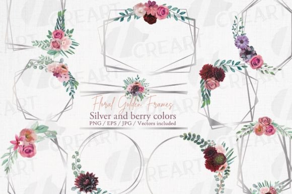 Berry Color Floral Frame Design Template: Elevate Your Creative Projects with Watercolor Elegance