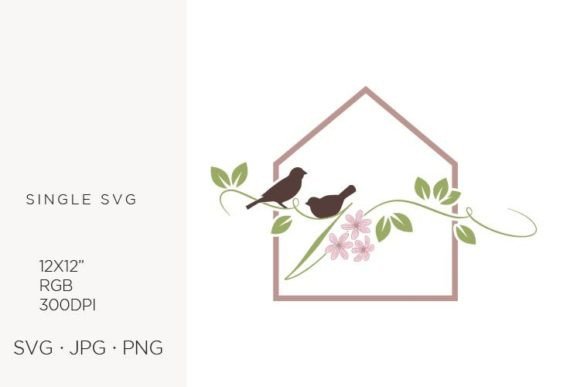 Birds Floral House Letter V: Creative Design Guide