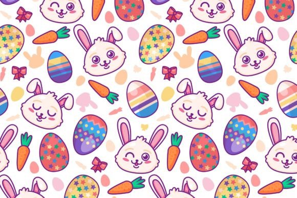 Cute Happy Easter Rabbit Pattern