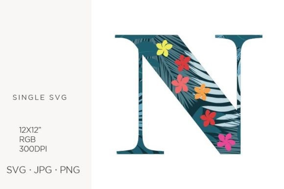 Designing with Palm Leaves and Flowers Inside Letter N: A Practical Guide for Creators