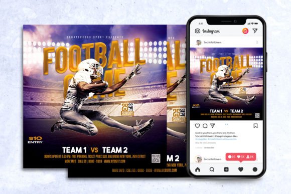 Elevating Your Brand Game: The Strategic Value of a Professional American Football Social Media Post Template