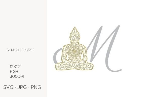 Golden Buddha Monogram Letter M: Elevating Design with Spiritual Symbolism and Digital Precision