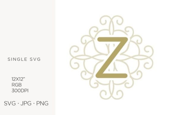 Letter Z Swirl Ornamental Monogram