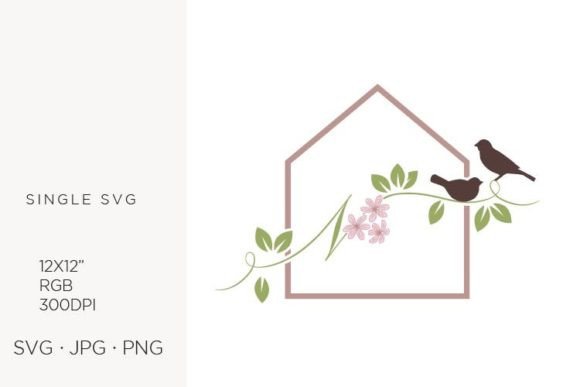 Mastering Birds Floral House, Letter N for Professional Design Projects