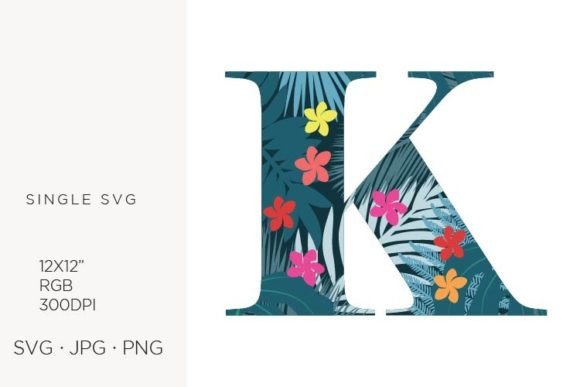 Mastering the Art of Palm Leaves and Flowers Inside Letter K for Professional Design