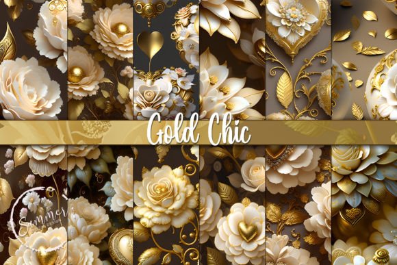 Shabby Chic Gold Floral Pattern Guide