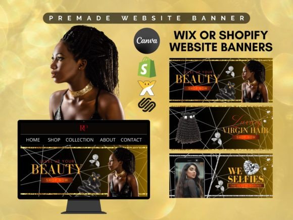 Strategic Branding with a Hair Beauty Premade Website Banner Canva Template