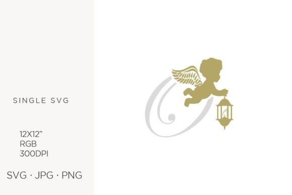 Strategic Visual Identity: Leveraging the Golden Baby Angel with Lantern, Letter O for Brand Cohesion
