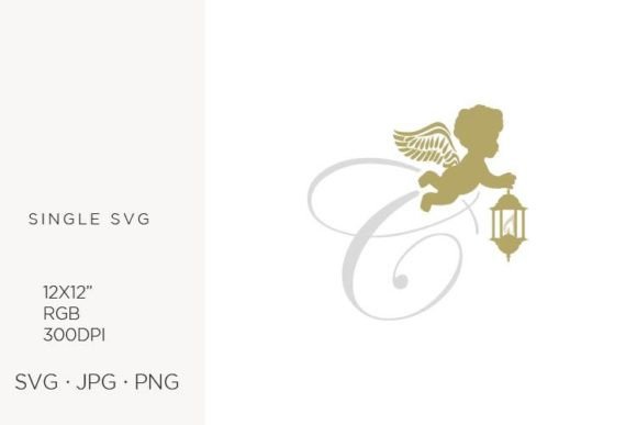 Strategic Visual Positioning with the Golden Baby Angel with Lantern, Letter C