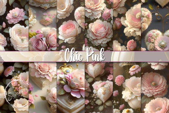 Valentines Day Pink Roses Floral Pattern: Elevating Your Creative Projects with Shabby Chic Elegance